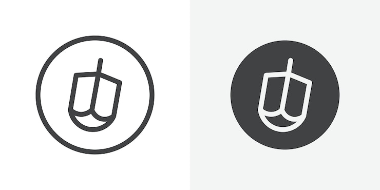 Vector dreidel icon outline vector sign
