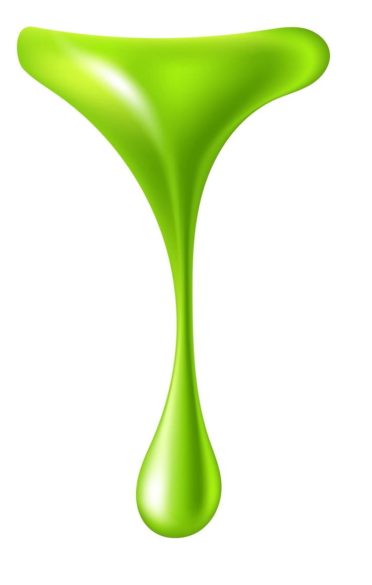 Vector dripping green paint toxic poison liquid drop isolated on white background