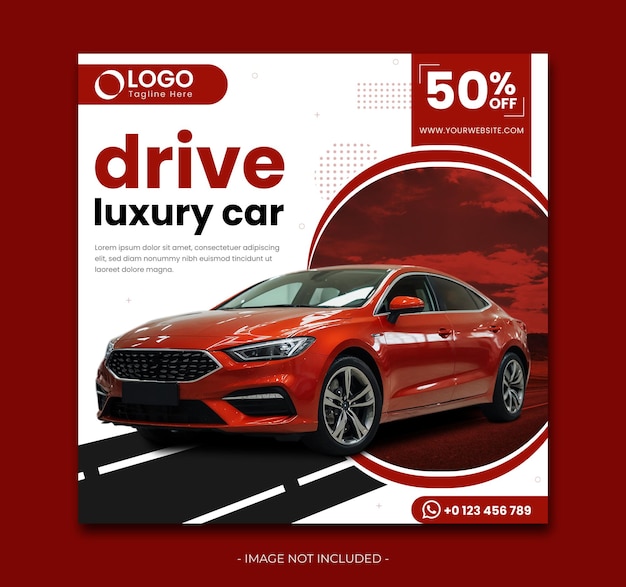 Drive luxury cars social media instagram post banner template
