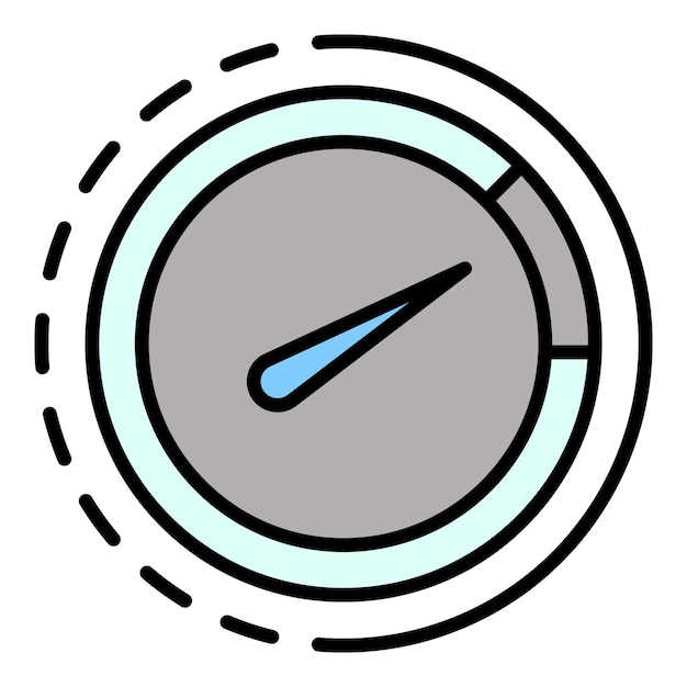drive tachometer icon outline drive tachometer vector icon color flat isolated