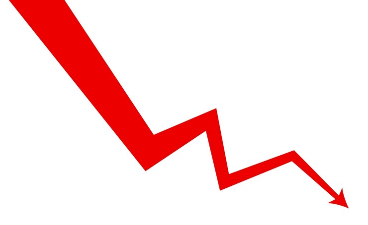 Vector drop arrow crisis business market background design template economy financial crash concept