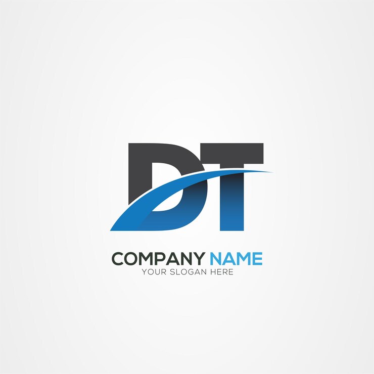 DT or TD Letter Logo Design with a Creative Cut Creative logo design