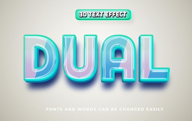 Dual color combo text effect style