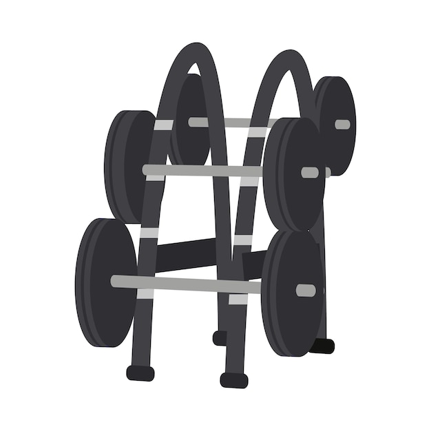 dumbbells set semi flat color vector object