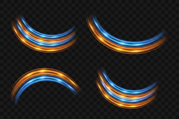 dynamic brilliant speed lines neon lines with the effect of speed and road