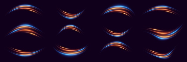 dynamic brilliant speed lines neon lines with the effect of speed and road