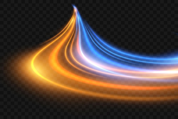 dynamic brilliant speed lines neon lines with the effect of speed and road