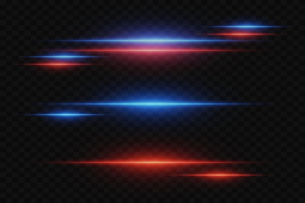 Dynamic light speed neon lines Red and blue light rays