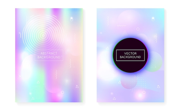dynamic shape background with liquid fluid holographic bauhaus