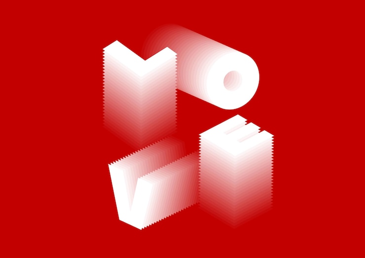 Vector dynamic text design love in red