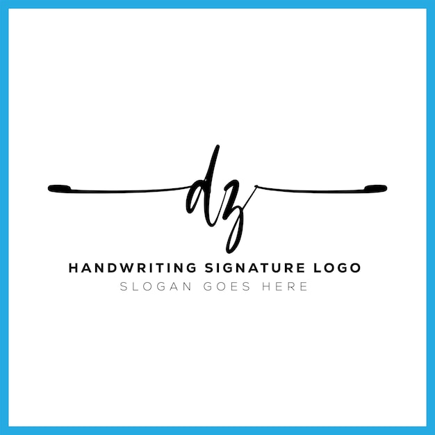 DZ handwriting signature logo design DZ letter real estate beauty photography letter logo