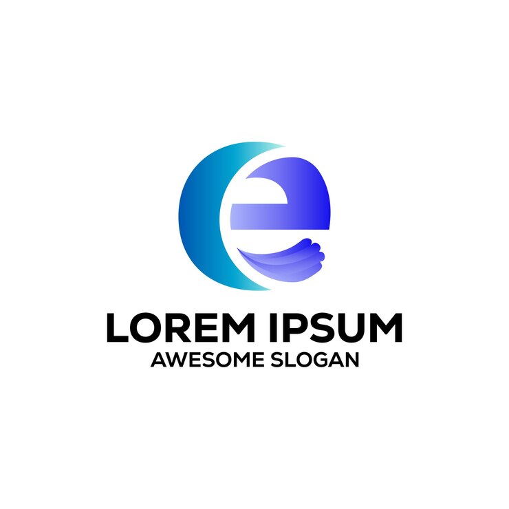 e letter logo colorful gradient abstract vector design