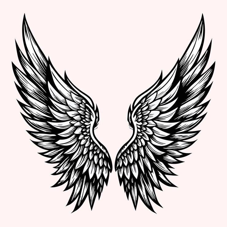 Vector eagle bird or angel wings vector illustration