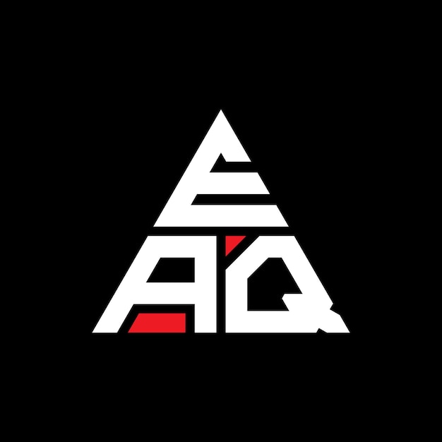 EAQ triangle letter logo design with triangle shape EAQ triangle logo design monogram EAQ triangle vector logo template with red color EAQ triangular logo Simple Elegant and Luxurious Logo