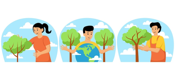 Vector earth day flat bundle illustration