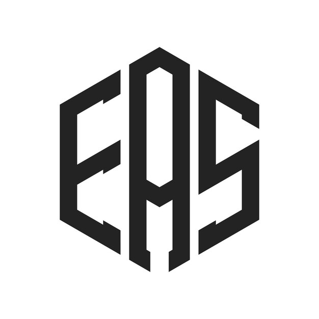 EAS Logo Design Initial Letter EAS Monogram Logo using Hexagon shape