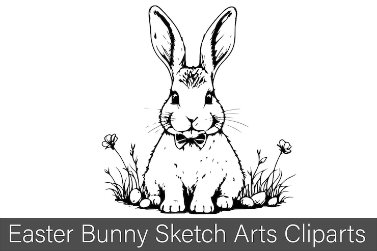 Easter Bunny Sketch Arts Cliparts