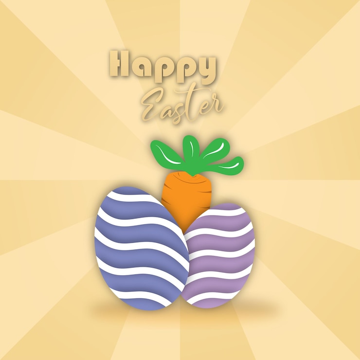 Vector easter celebration vector design egg ornament throw basket carrot bunny pastel colors