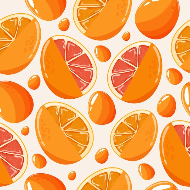 easter seamless pattern with decorated eggs with juicy grapefruit and orange eggs for holiday poster