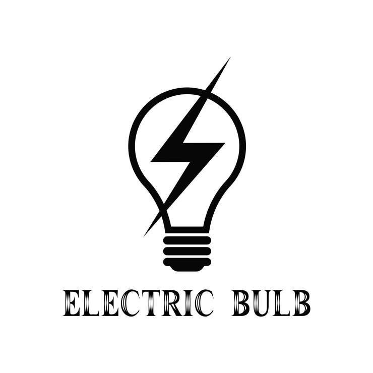 Vector eclectic bulb logo with vector with wight background