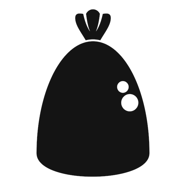 Eco bag icon simple vector Trash sack