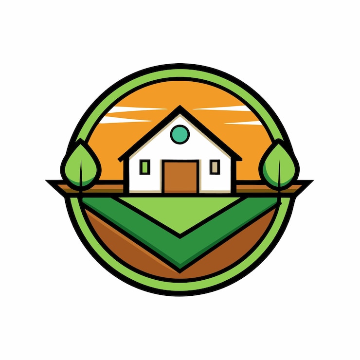 Vector eco friendly ecological farm house logo design