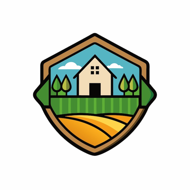 Vector eco friendly ecological farm house logo design