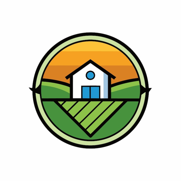 Vector eco friendly ecological farm house logo design