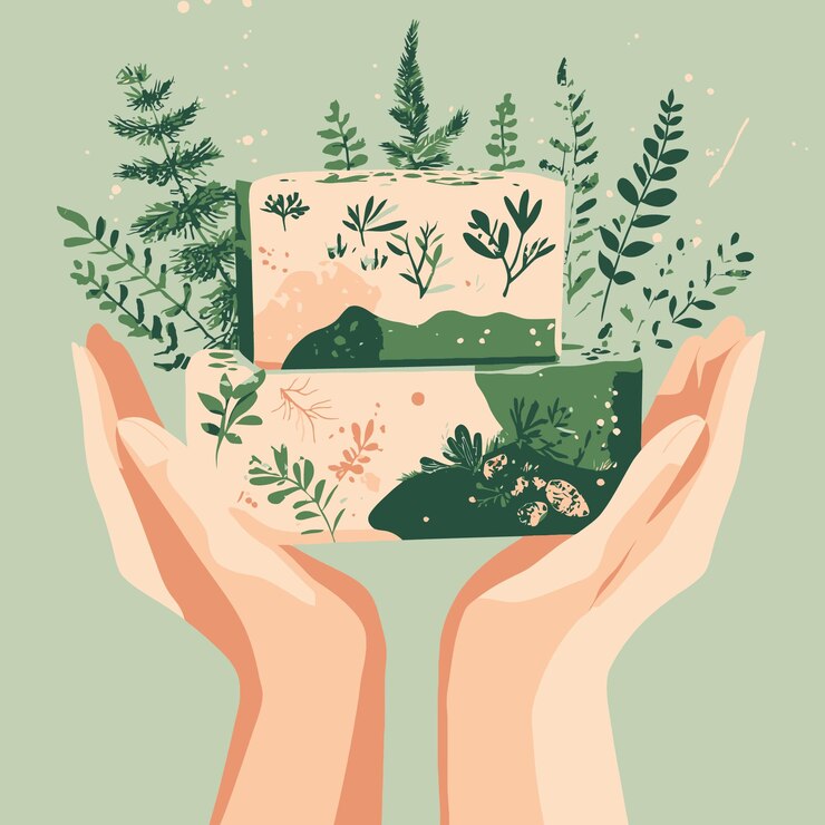 Vector ecofriendly soaps a gesture of sustainability vector illustration
