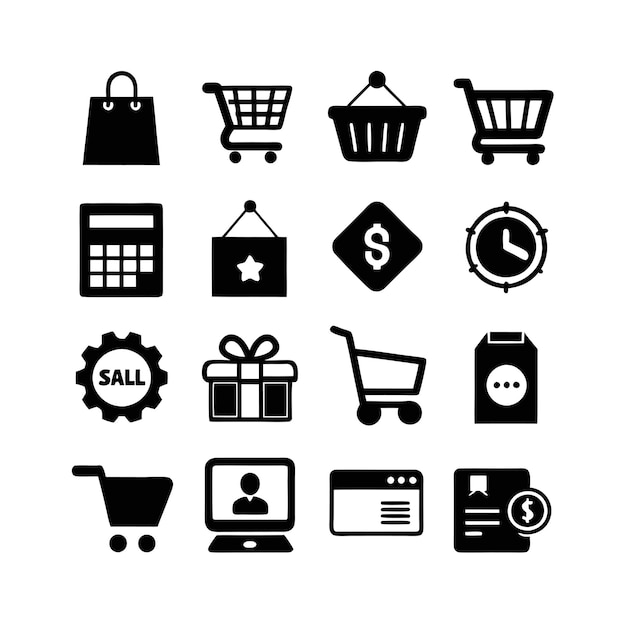Ecommerce and Shopping Icon Set Collection Vector for UI Documents Websites and Mobile Applications