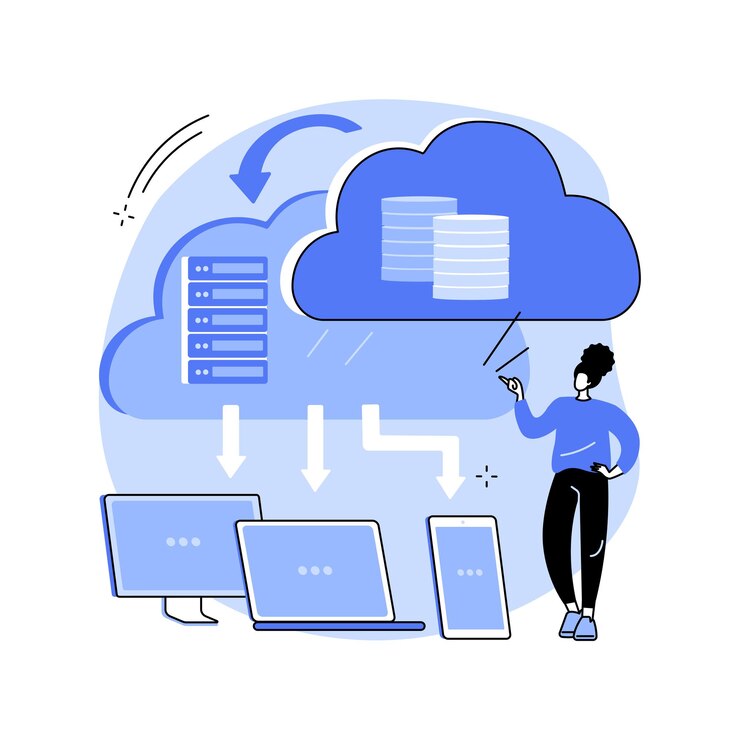 Vector edge computing abstract concept vector illustration