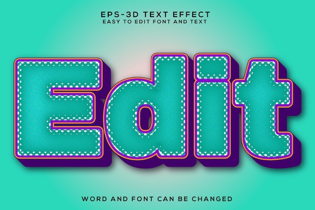 Edit 3d text effect