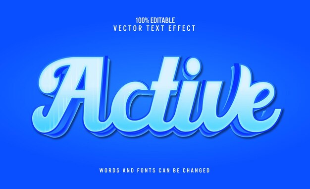 Editable 3d active text effect