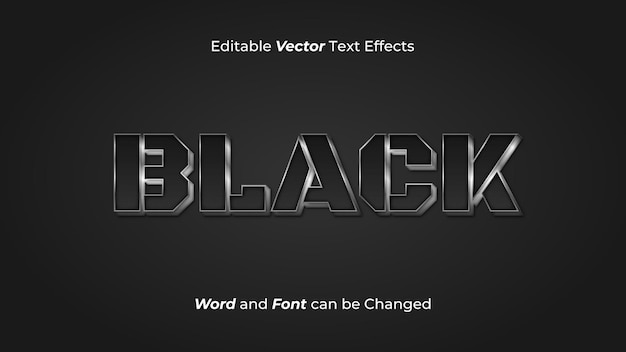 Editable 3D Black Steel Text Effect