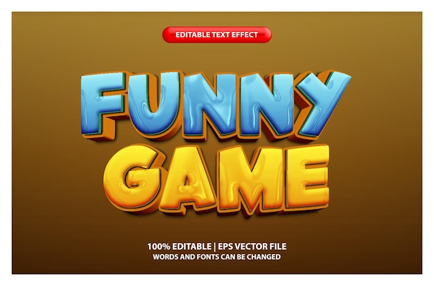editable 3d bold funny game text effect