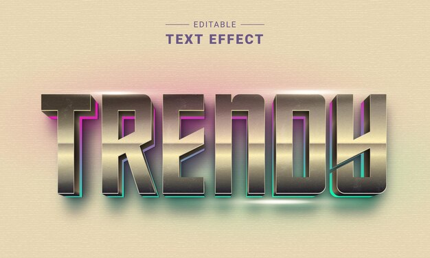 Editable 3D Golden Metallic Text Effect