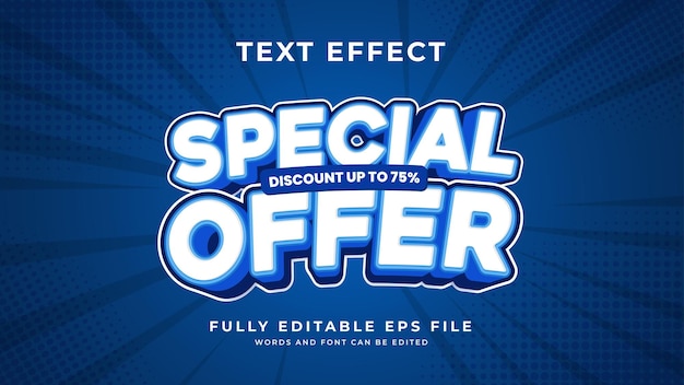 Editable 3d special offer text effect