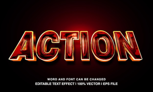 editable action bold glossy typeface