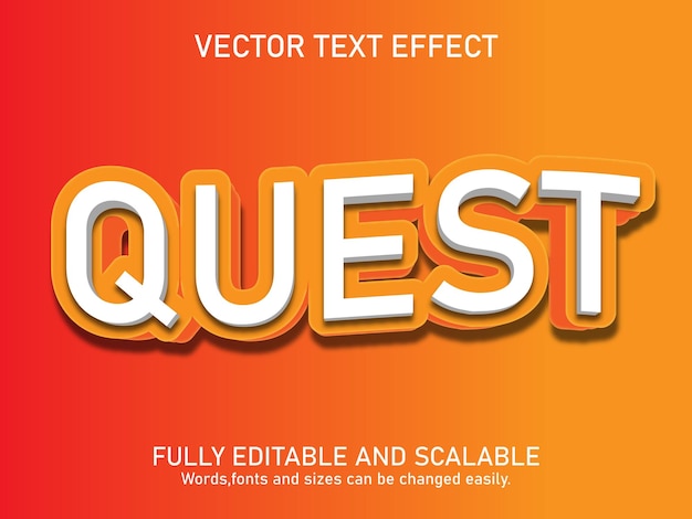 Editable Cartoon QUEST text effect