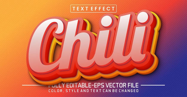 Editable Chili text effect Chili text style theme