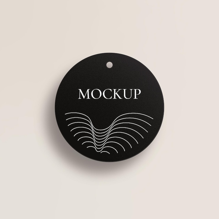 Editable circular label mockup
