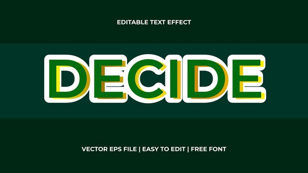 Editable custom 3D bold text effect template