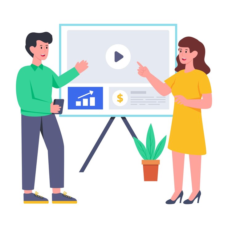 Vector editable design icon of video presentation