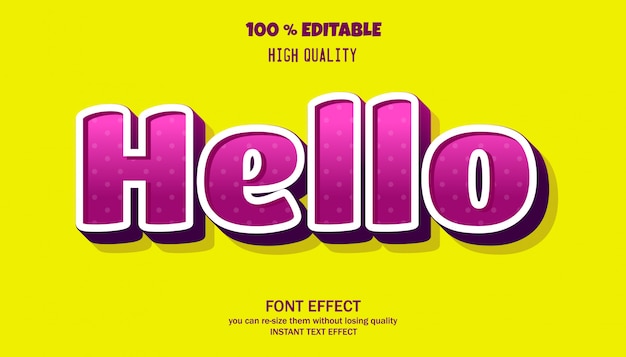 Editable font effect