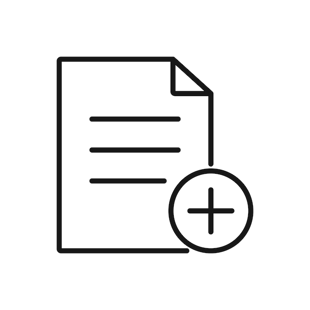 Editable Icon of Add File Vector illustration isolated on white background using for Presentation website or mobile app