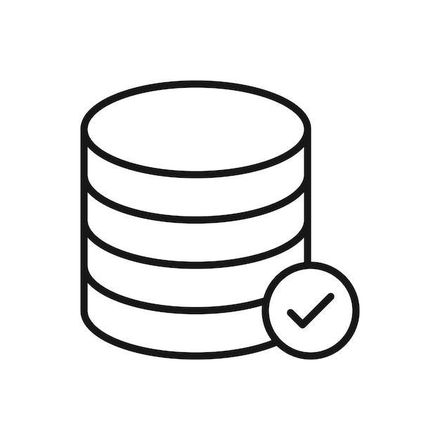 Editable Icon of Approve Database Vector illustration isolated on white background using for Presentation website or mobile app