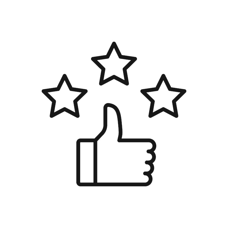 Vector editable icon of thumbs up star rating vector illustration isolated on white background using for presentation website or mobile app