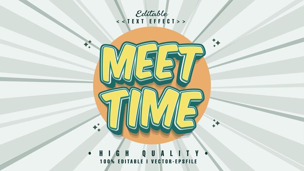 editable meet time text effecttyphography logo