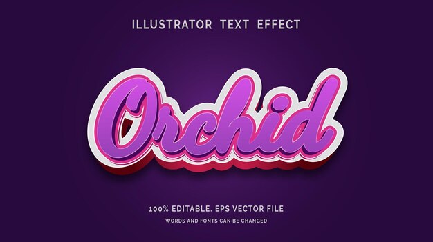 editable orchid text effect style vector