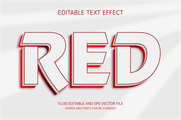editable red text effect
